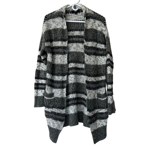 Vintage Mossimo Knit open cardigan sweater striped long normcore Y2K winter S - Picture 2 of 11